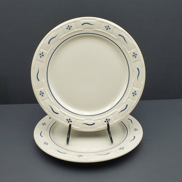 Longaberger Woven Traditions Classic Blue Dinner Plates Heritage Blue Plates - Picture 1 of 6